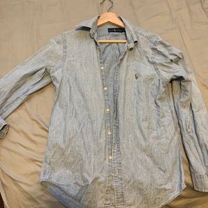 Denim polo shirt